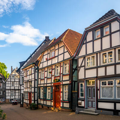 Fachwerkhäusern im Stadtteil Kettwig in Essen © Sina Ettmer