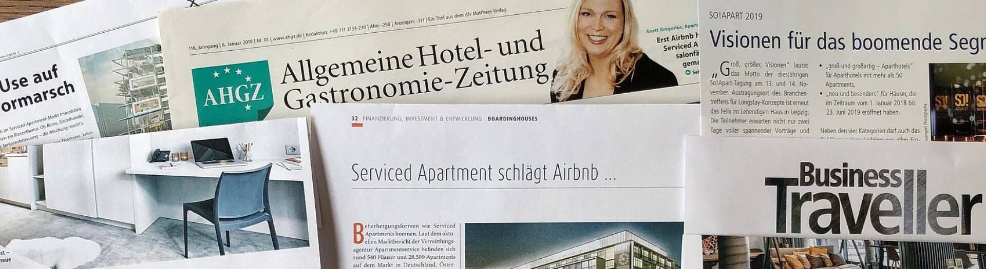 News clippings about the topic of serviced apartments